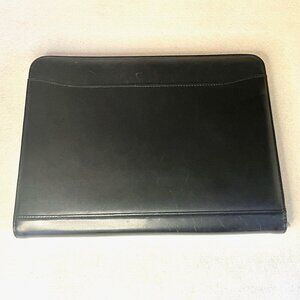 Leeds Zippered Portfolio Folder/Organizer * Black Leather-like * 10"x13.5"